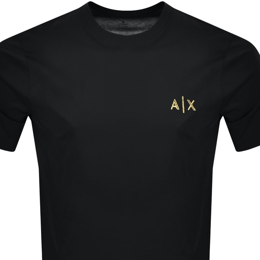 A/X Armani Exchange★ブラック＆ゴールド ロゴ☆メンズ Tシャツ Armani Exchange large gold logo T-shirt in black | ASOS